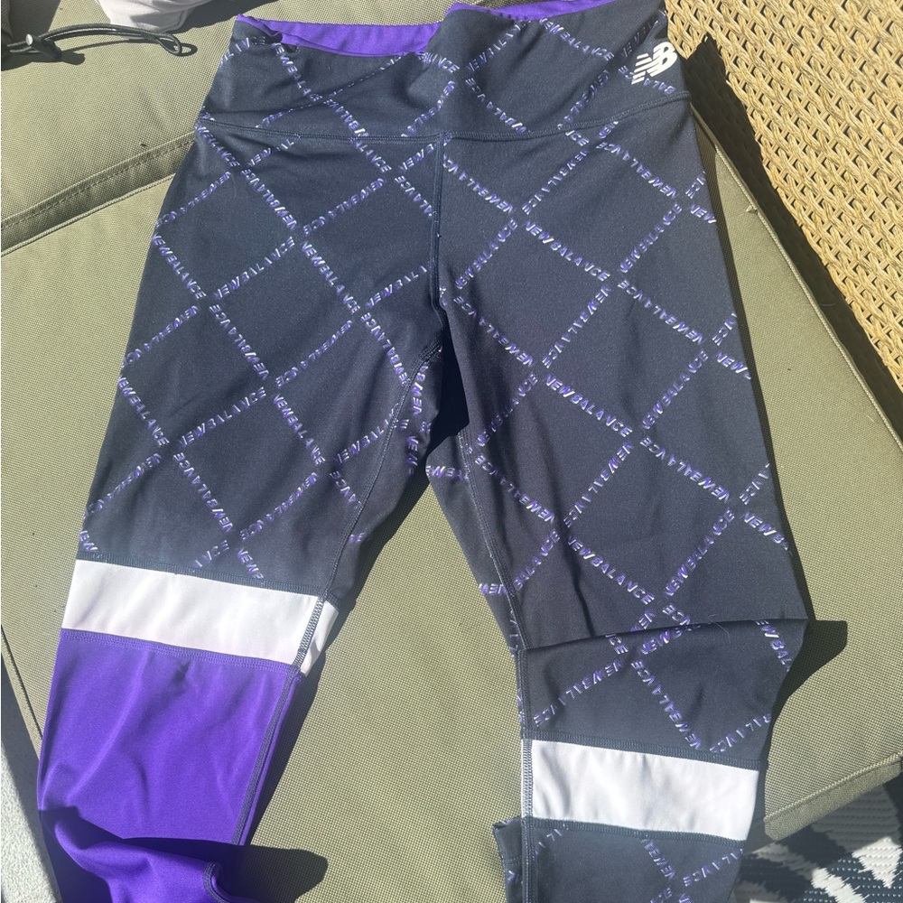 New Balance Black and Purple Patterned Leggings
